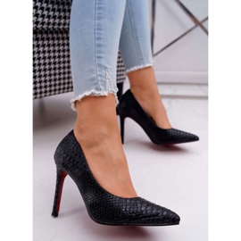Lu Boo Black Snake Skin Stilettos SnakeDream 1