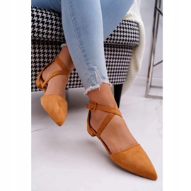 PS1 Women's Suede Ballerinas in Spitz Camel Vontare brown 2