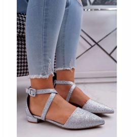 PS1 Women's Glitter Ballerinas in Spitz Silver Vontare grey 1 PS1 Women's Glitter Ballerinas in Spitz Silver Vontare grey 1