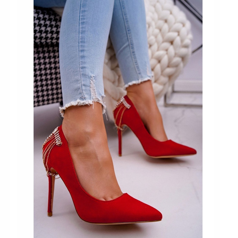 Women's Pumps Red Suede Party Pacardo 1