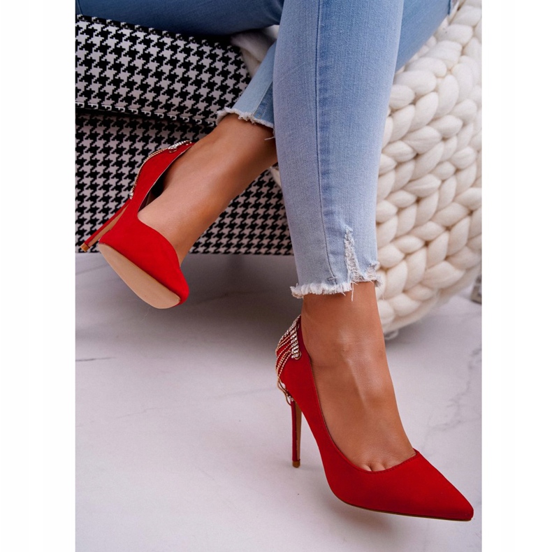 Women's Pumps Red Suede Party Pacardo 2