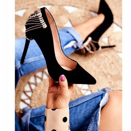 Women's Black Pumps Suede Party Pacardo 1