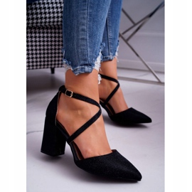 SEA Women's Pumps On A Heel Glitter Black Perset multicolored 2