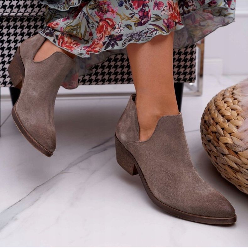 Nicole Women's Spring Leather Cappuccino Anabella Boots beige 2