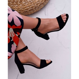 Evento Women's sandals on the Black suede post 20SD98-1617 Lexi 2