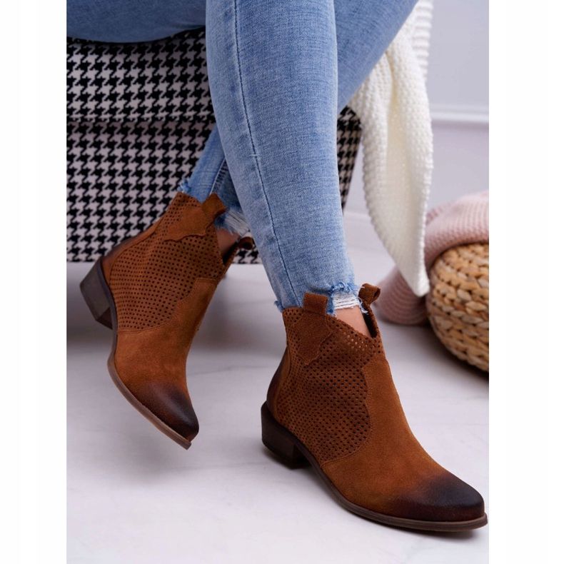 Women's Boots Brown Velor Exquisite 1166 2