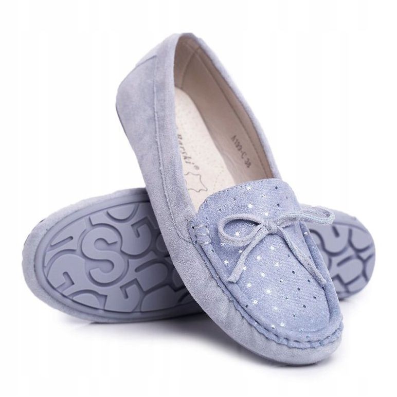 Women's Loafers Suede S.Barski A199 Blue Wannabe 1