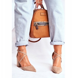 PS1 Women's Pumps On A Heel In Spitz Beige Traffic 2