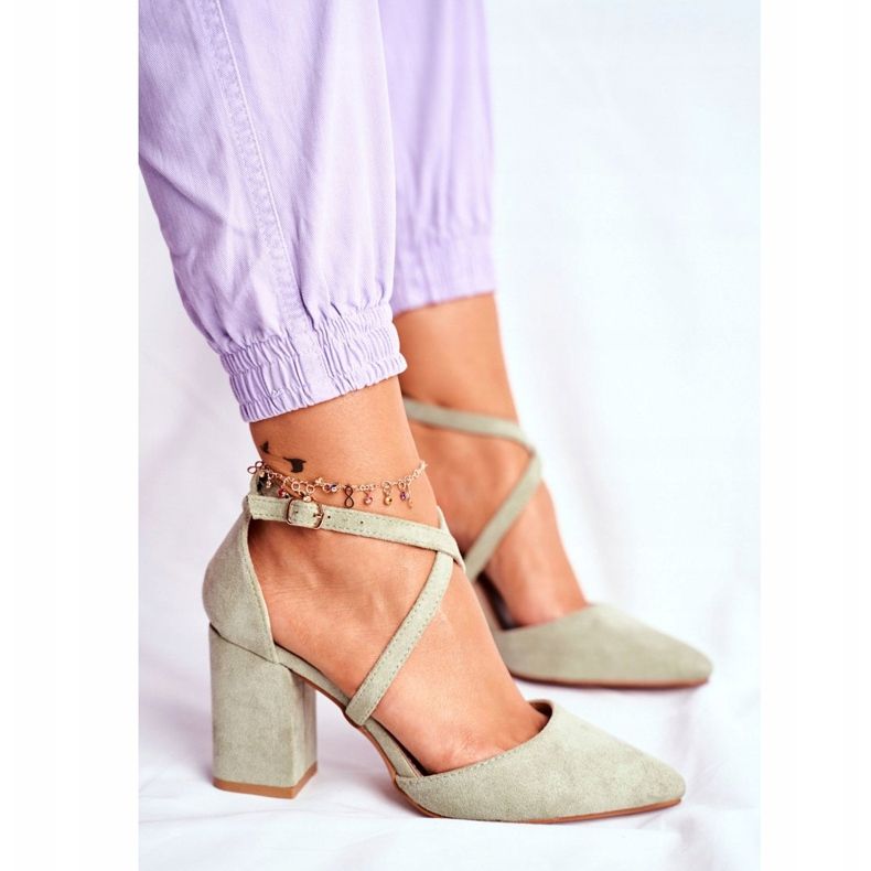 PS1 Women's Pumps On A Heel With Spitz Green Traffic multicolored 2