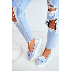 S.Barski Women's Loafers in Leather Blue Lovren 2