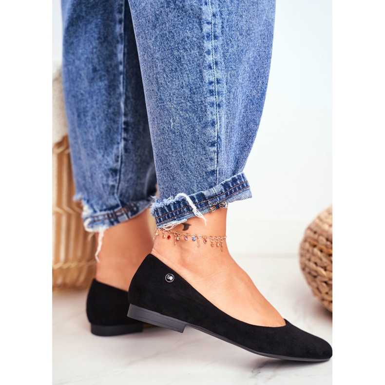 Women's Suede Ballerinas Sergio Leone BL611 Black Nemsis 2