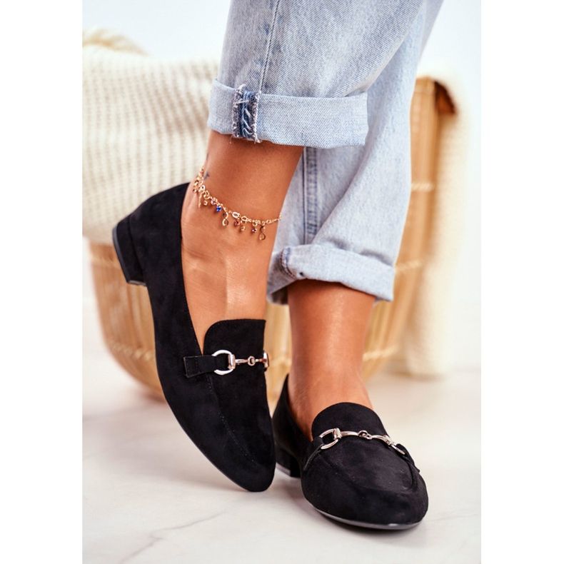 Women's Loafers Suede Sergio Leone MK733 Black Febbi 2