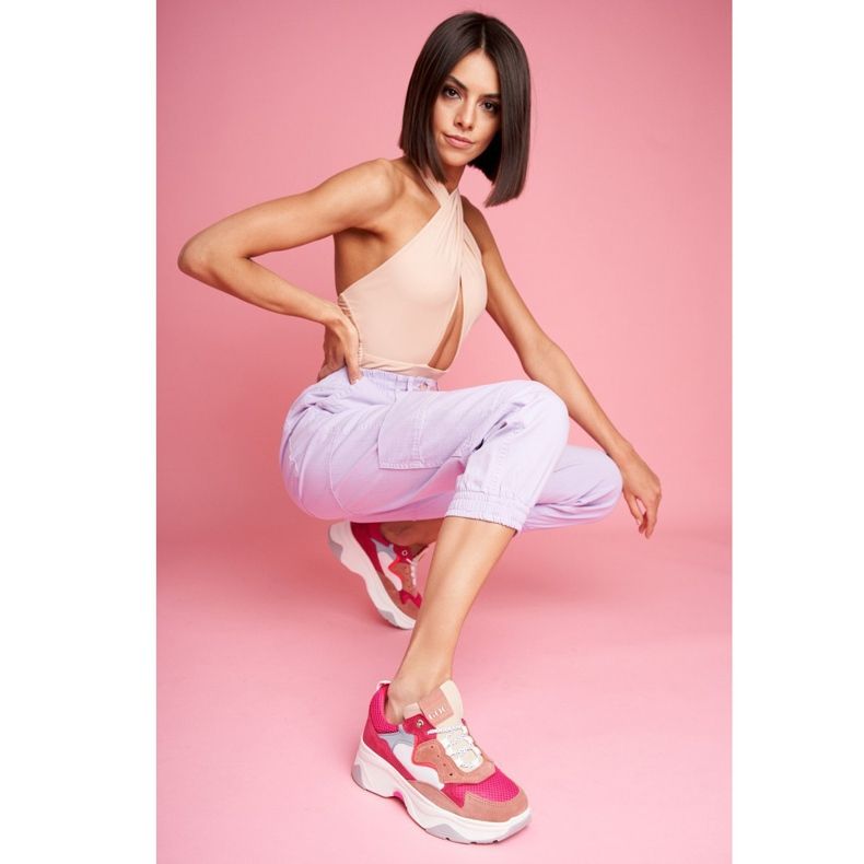Women's Sport Leather Shoes GOE Pink FF2N3010 white 1 Women's Sport Leather Shoes GOE Pink FF2N3010 white 1