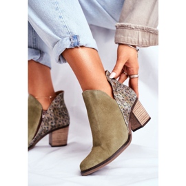 Women's Boots On Heel Maciejka Spring Leather Olive 04492-24 green 1 Women's Boots On Heel Maciejka Spring Leather Olive 04492-24 green 1