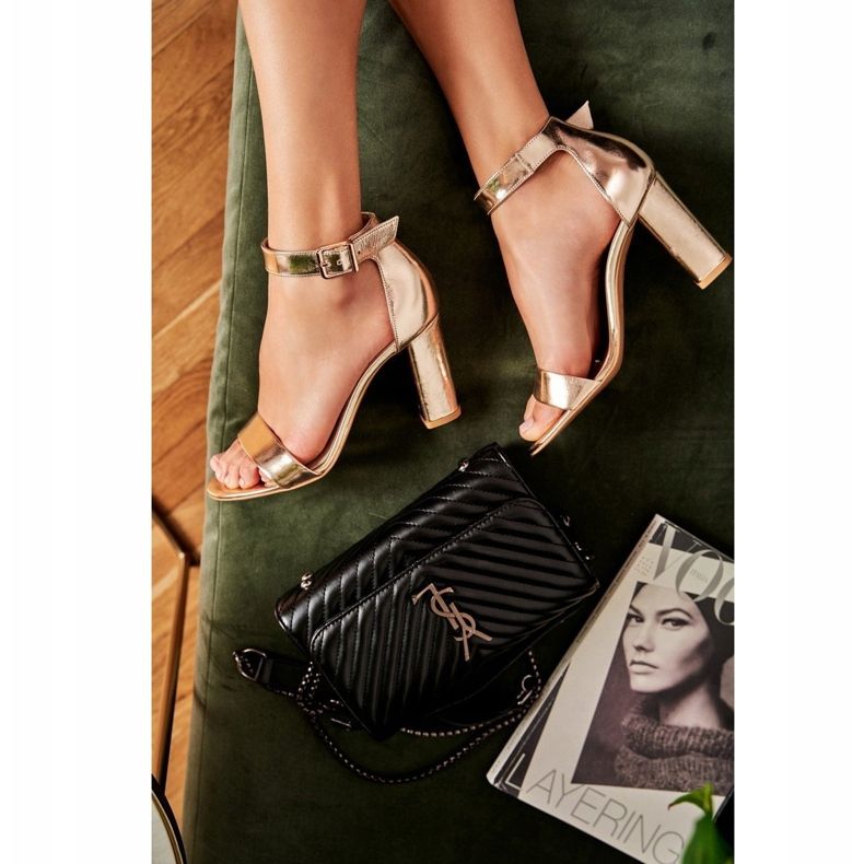 Women's Sandals On High Heel Laura Messi 1760 Leather Golden Iliad 1 Women's Sandals On High Heel Laura Messi 1760 Leather Golden Iliad 1