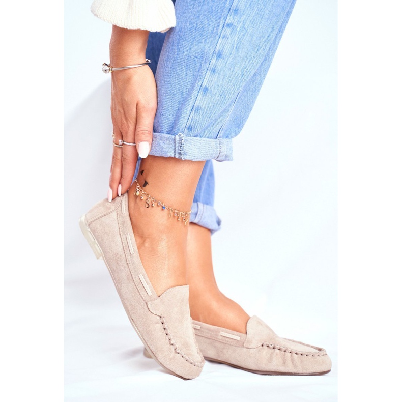 Women's Loafers Sergio Leone Suede Beige MK722 1