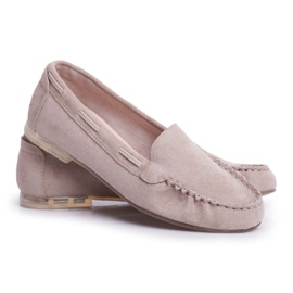 Women's Loafers Sergio Leone Suede Beige MK722 2