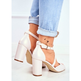 Women's Sandals On High Heel Sergio Leone Beige Pearl SK865 2