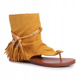 PS1 Women's Sandals Flip-flops With a Shank Yellow SL1011 Madrit 1