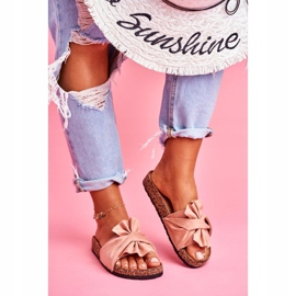 PS1 Women's Slippers On Cork Beige Felis Bows 1