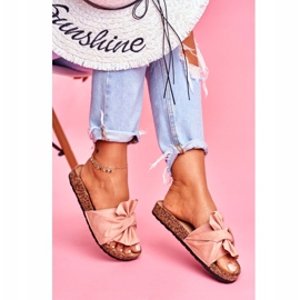 PS1 Women's Slippers On Cork Beige Felis Bows 2