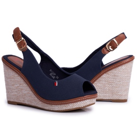 SEA Women's Sandals On Wedge Navy Blue Tommy 1