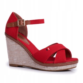 PS1 Women's Sandals On Wedge Red LaMane 2