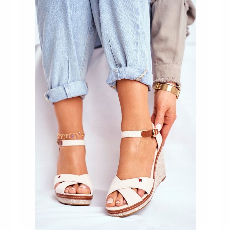 SEA Women's Sandals On Wedge Beige LaMane 2