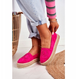 PS1 Women's Espadrilles Thick Linen Sole Fuchsia Febi pink 1