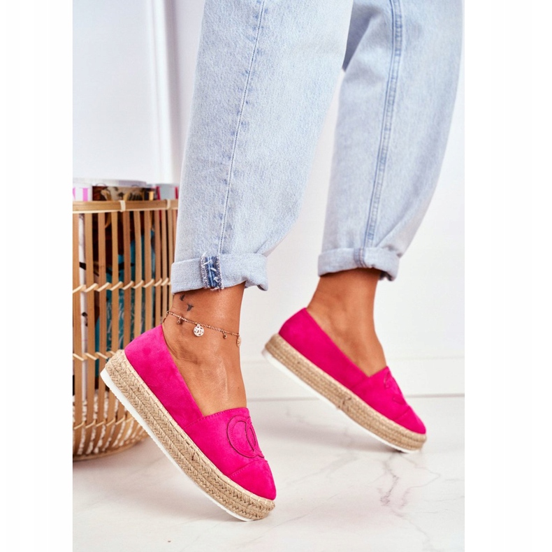 PS1 Women's Espadrilles Thick Linen Sole Fuchsia Febi pink 2