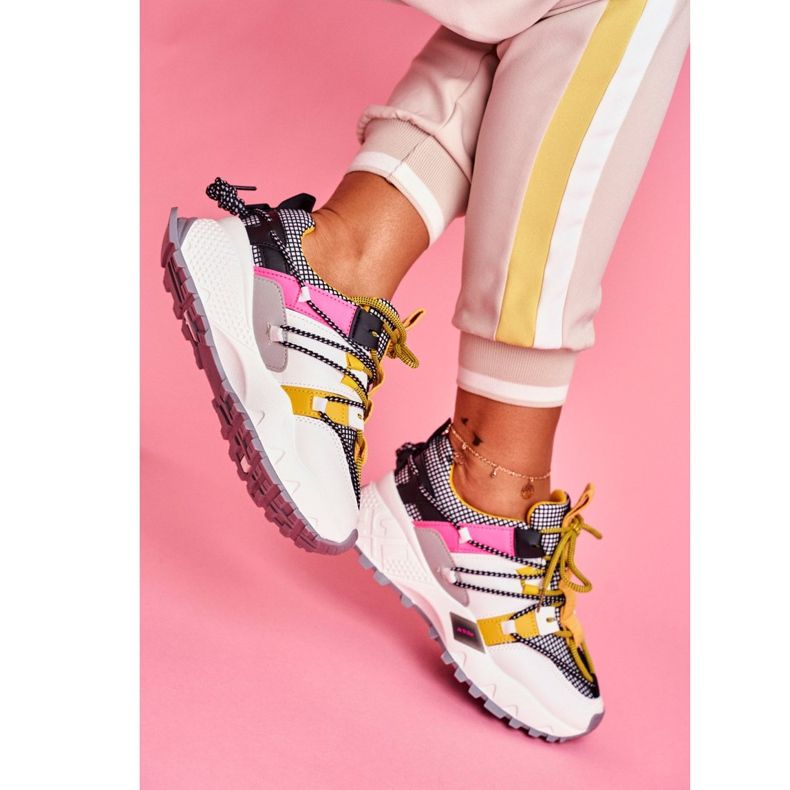 PS1 Women's Sport Shoes White LA91 Be One multicolored yellow 2 PS1 Women's Sport Shoes White LA91 Be One multicolored yellow 2