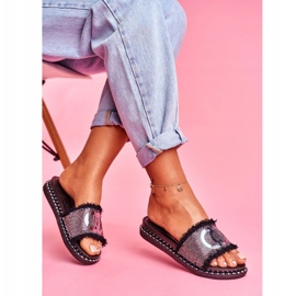 PS1 Black Valley Women's Slippers With Crystals 1