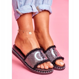PS1 Black Valley Women's Slippers With Crystals 2