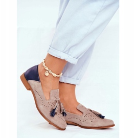 Women's Brogues Maciejka Leather Loafers Beige 04484-04 / 00-5 1