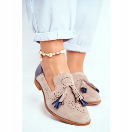 Women's Brogues Maciejka Leather Loafers Beige 04484-04 / 00-5 2