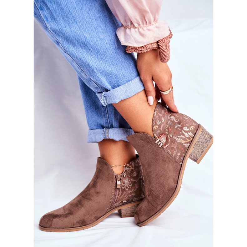 Women's Boots On Flat Heel Spring Brown Elizabeth 2