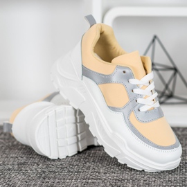 SHELOVET Classic Yellow Sneakers white 1