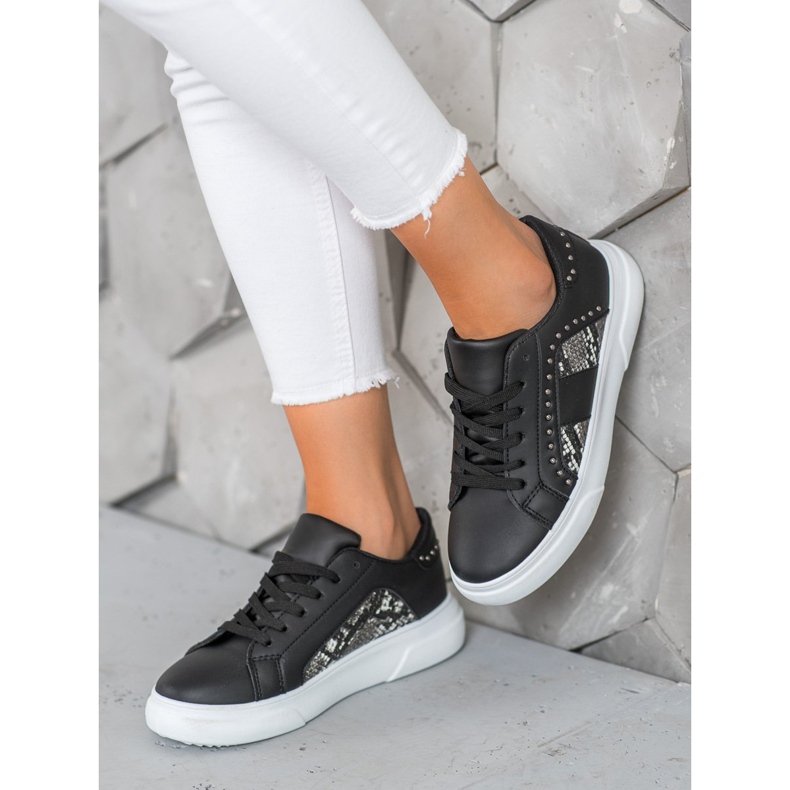 SHELOVET Fashionable Sneakers On The Platform black 1 SHELOVET Fashionable Sneakers On The Platform black 1