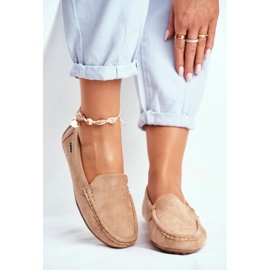 Evento Women's Loafers Beige Suede Morreno 2 Evento Women's Loafers Beige Suede Morreno 2
