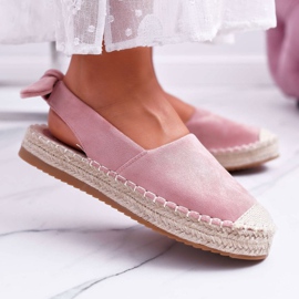 FRJ Women's Espadrilles Suede Pink Contour 1