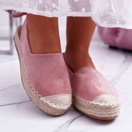 FRJ Women's Espadrilles Suede Pink Contour 2