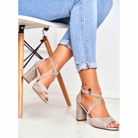 Women's Sandals On High Heel Sergio Leone Gray SK865 grey 2