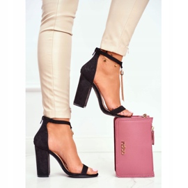 FW1 Black Suede Sandals on a Bar with Annick Fringe 1