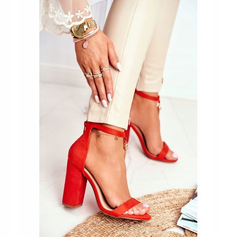 FW1 Orange Suede Sandals on a Bar with Annick Fringe 2