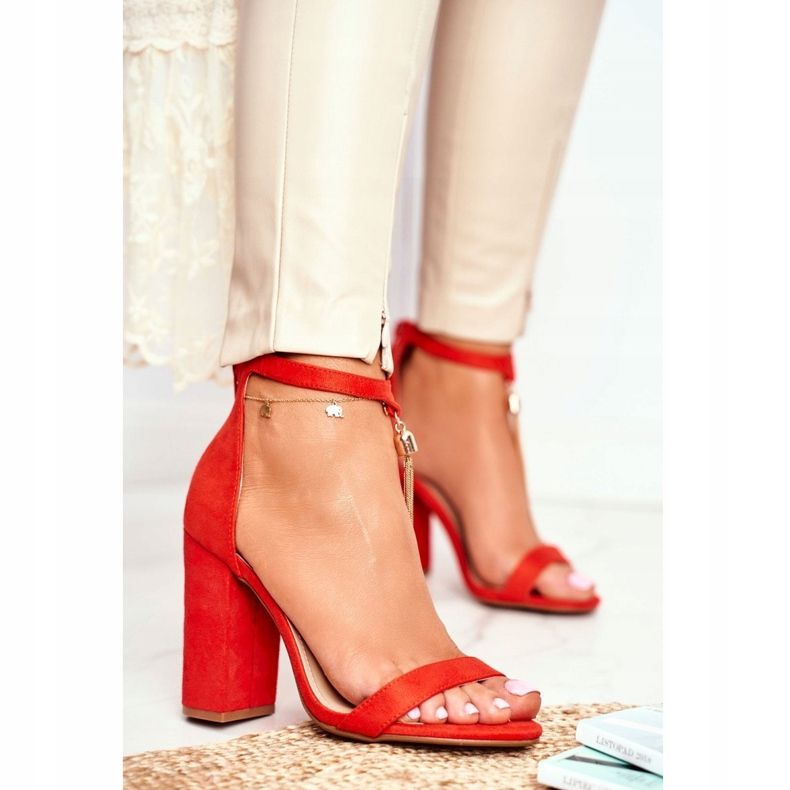 FW1 Orange Suede Sandals on a Bar with Annick Fringe 1