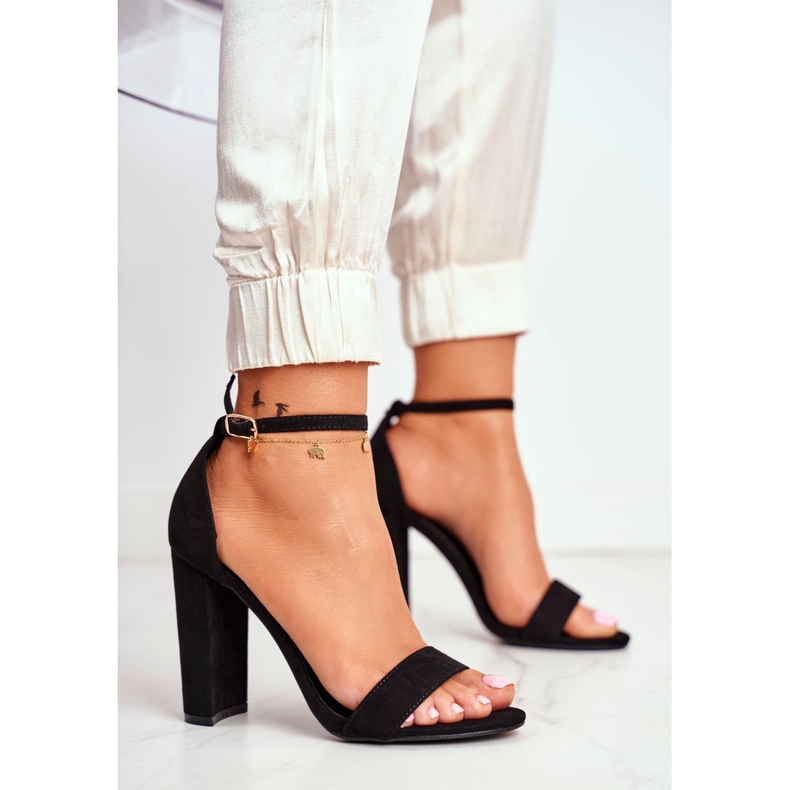 ADY Women's Sandals On Heel Suede Black Anastasie 1 ADY Women's Sandals On Heel Suede Black Anastasie 1