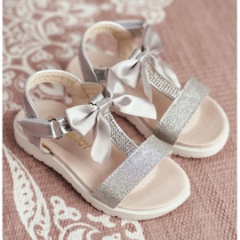FRROCK Children's Sandals With Velcro For Girls Silver Bella grey 1 FRROCK Children's Sandals With Velcro For Girls Silver Bella grey 1