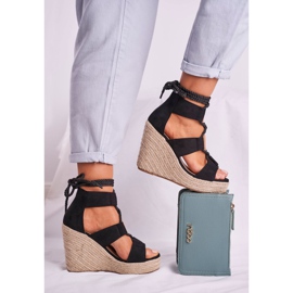 Bellucci Women's Sandals On Wedge Espadrilles black Beautiful One 2