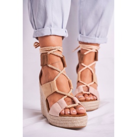 Bellucci Women's Sandals On Wedge Espadrilles Beige Beautiful One 1
