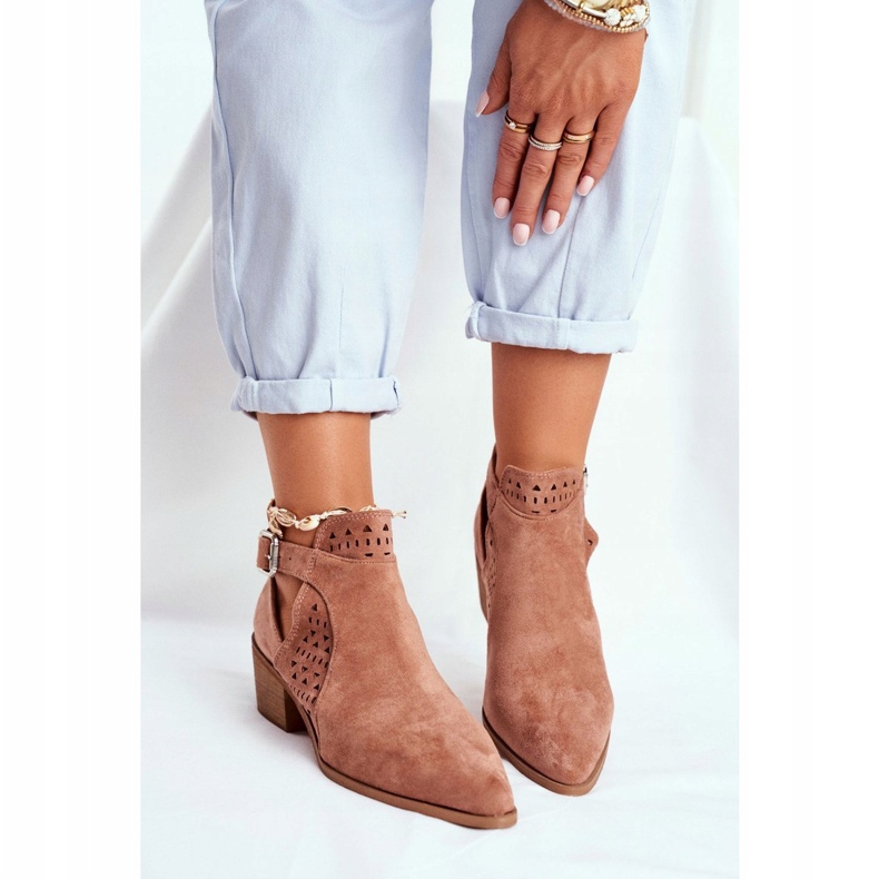 FB1 Women's boots with a cut-out spring Pink Rita 1